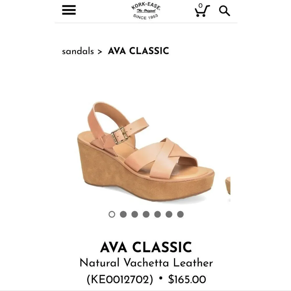 Kork-Ease AVA CLASSIC Natural Vachetta Leather Platform Wedge Sandals - Picture 10 of 10